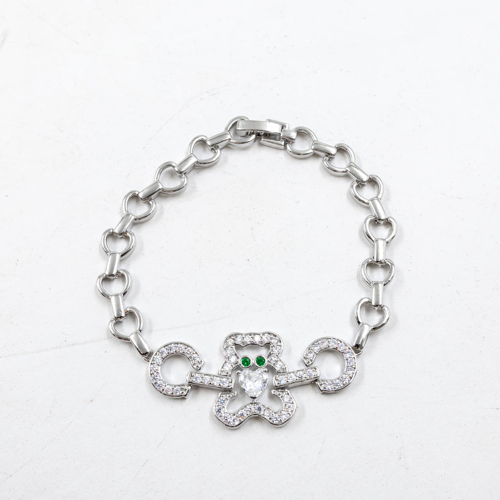 Cadenas de Pulseras Plateadas con Piedras M7 Oro Laminado
