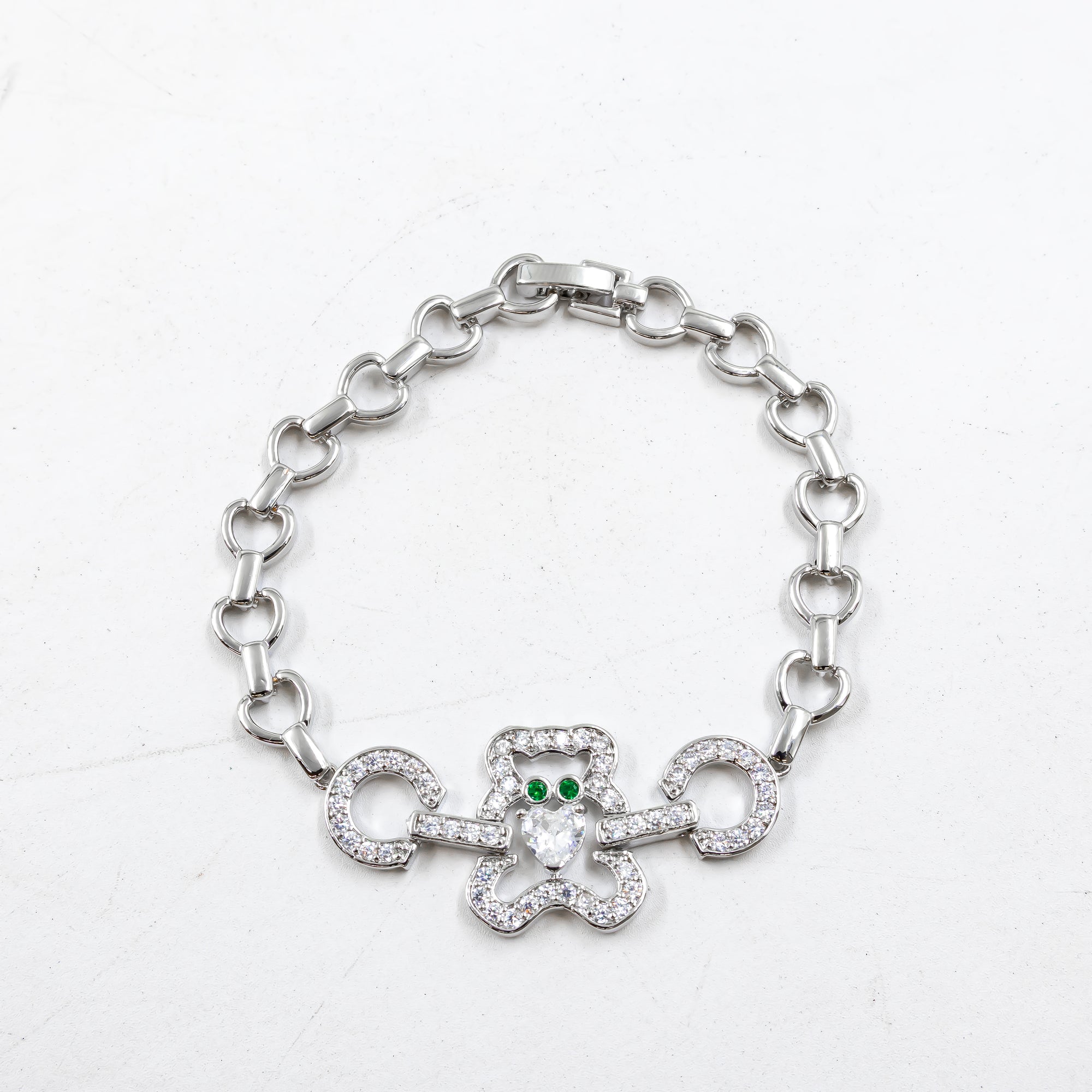 Cadenas de Pulseras Plateadas con Piedras M7 Oro Laminado