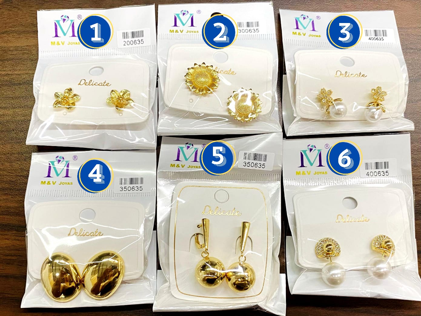 Arete Dorado M3 Oro Laminado