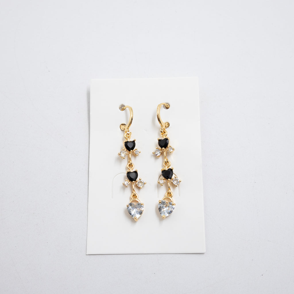 Aretes Largos Dorados con piedras M6 Oro Laminado