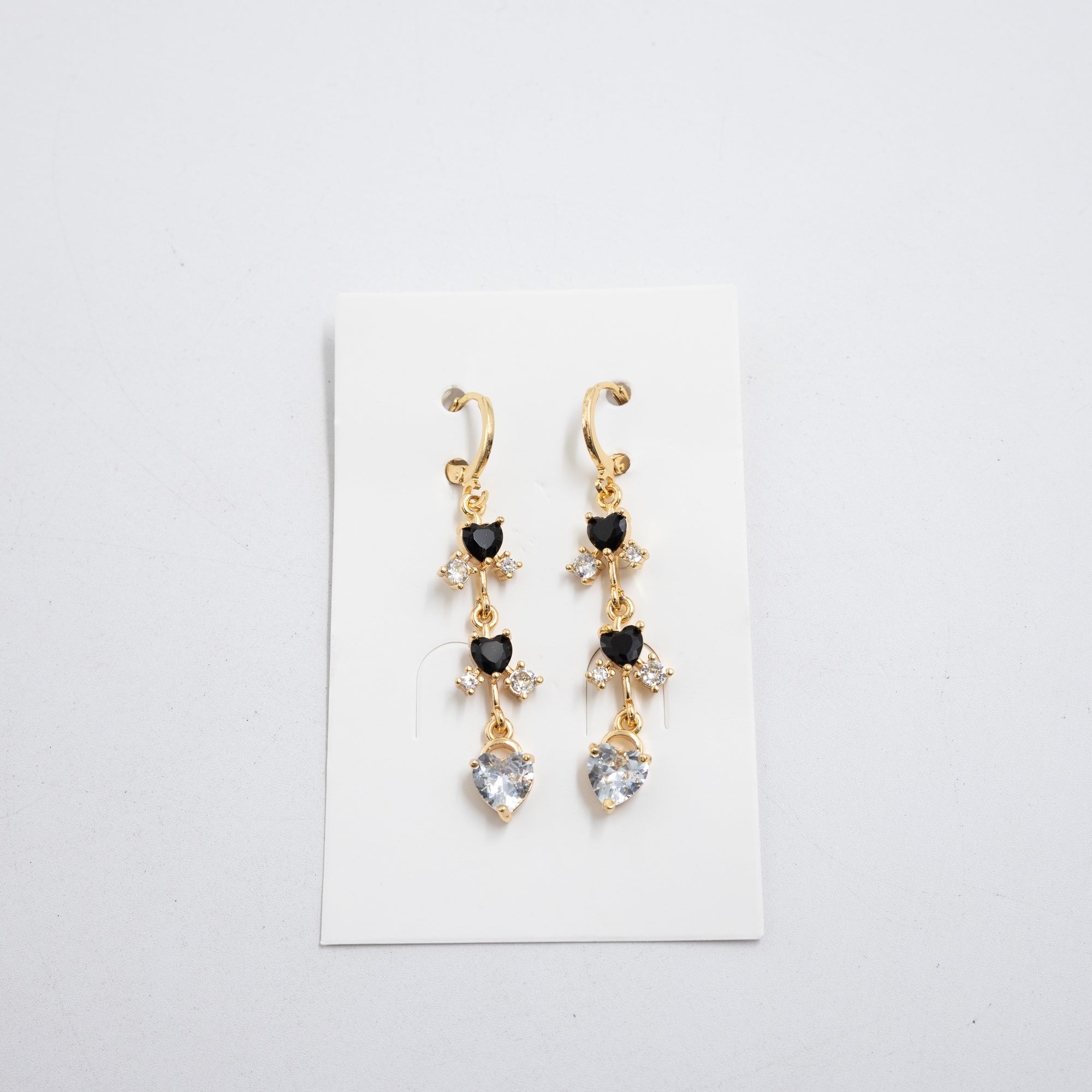 Aretes Largos Dorados con piedras M6 Oro Laminado