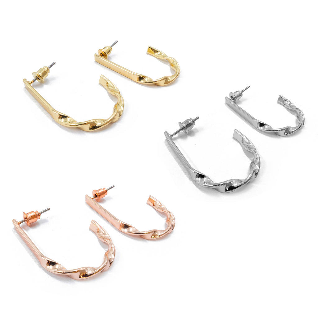Paquete de 3 pares de Arracadas M3 Oro Laminado