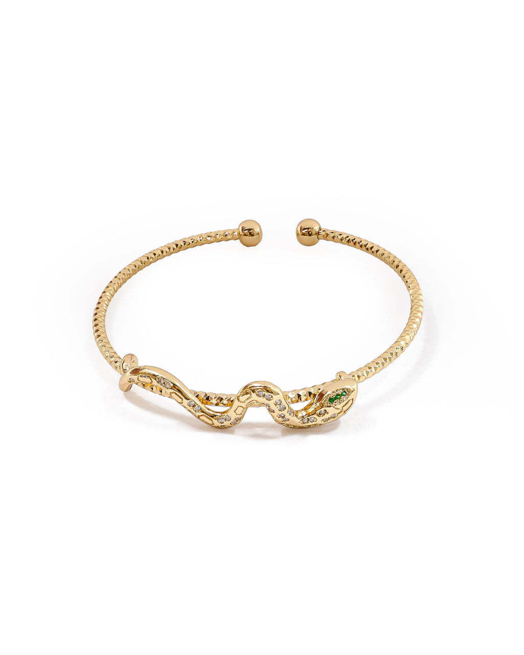 Brazalete Dorado con Piedras M5 Oro Laminado