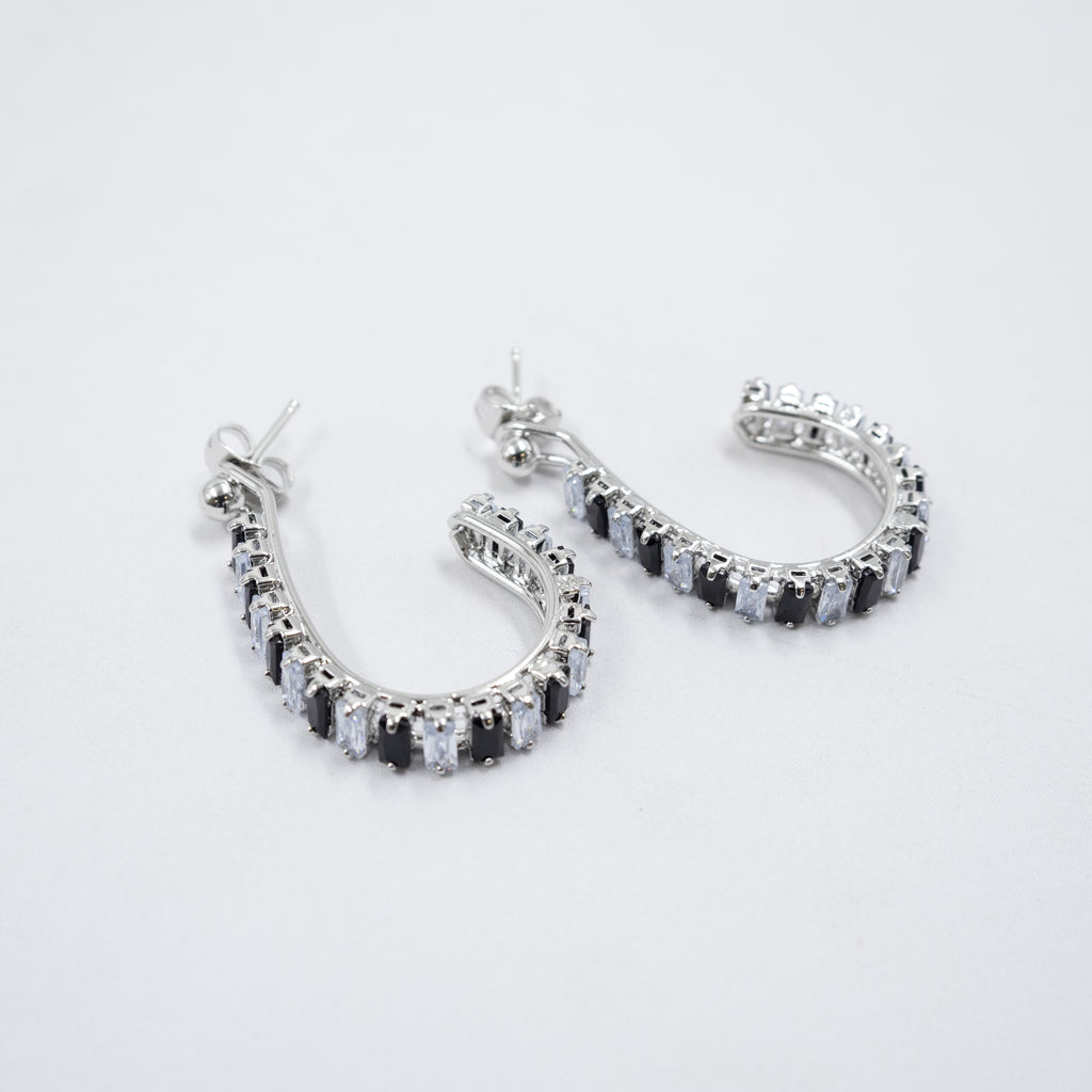 Aretes Plateados con piedras de color M12 Oro Laminado