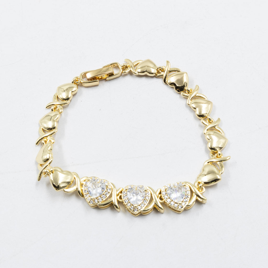 Pulseras Doradas con Piedras M6 Oro Laminado
