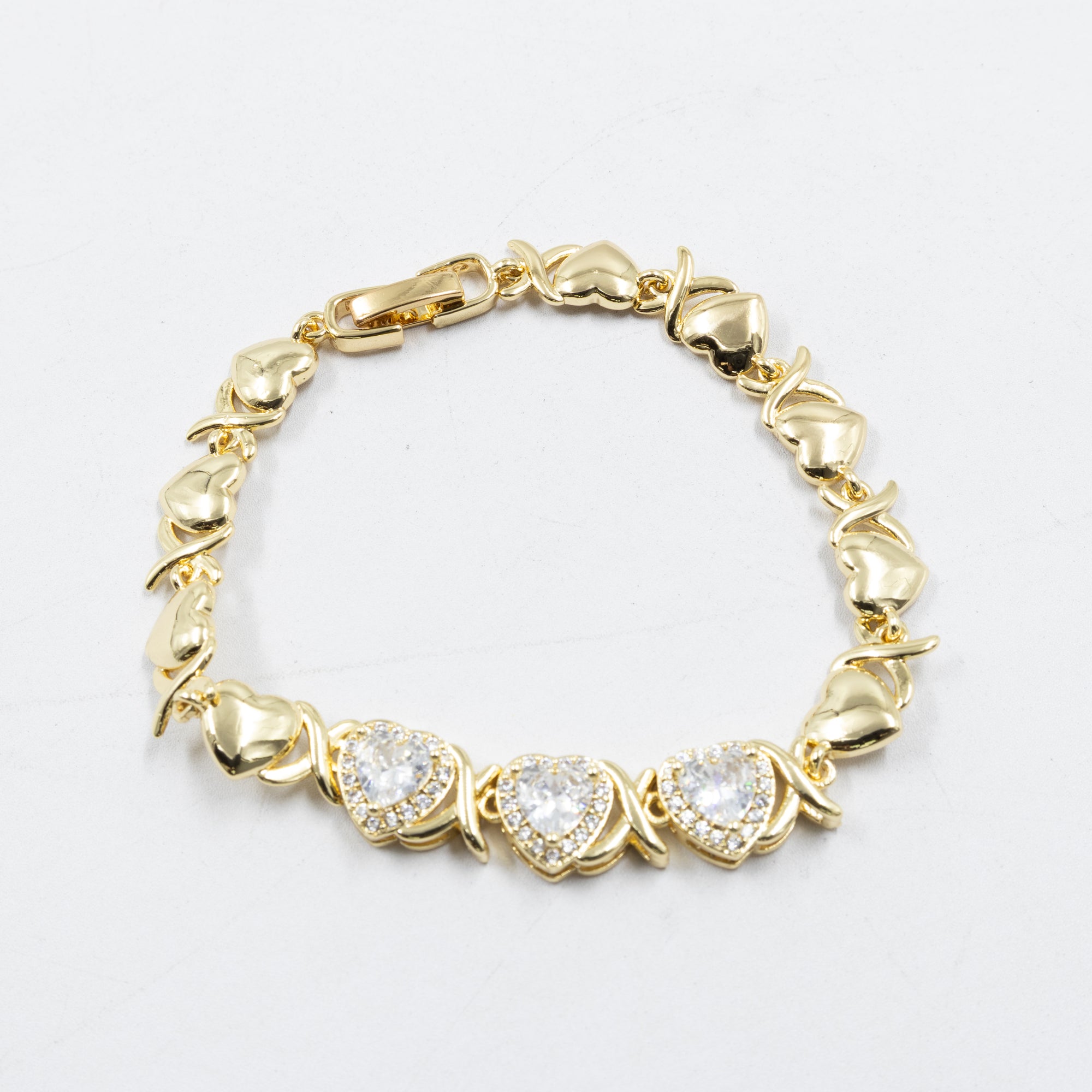 Pulseras Doradas con Piedras M6 Oro Laminado