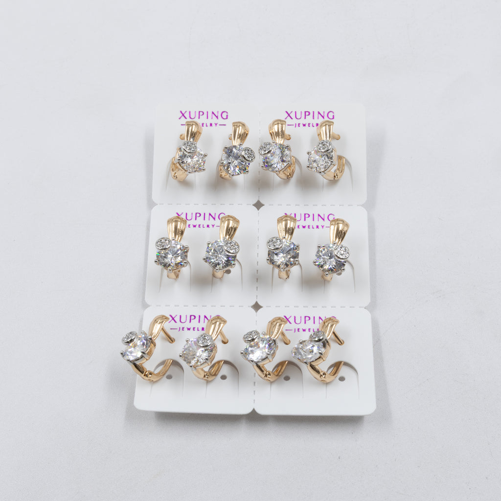 Paquete de 6 pares de Aretes Xuping Dorado M22 Oro Laminado