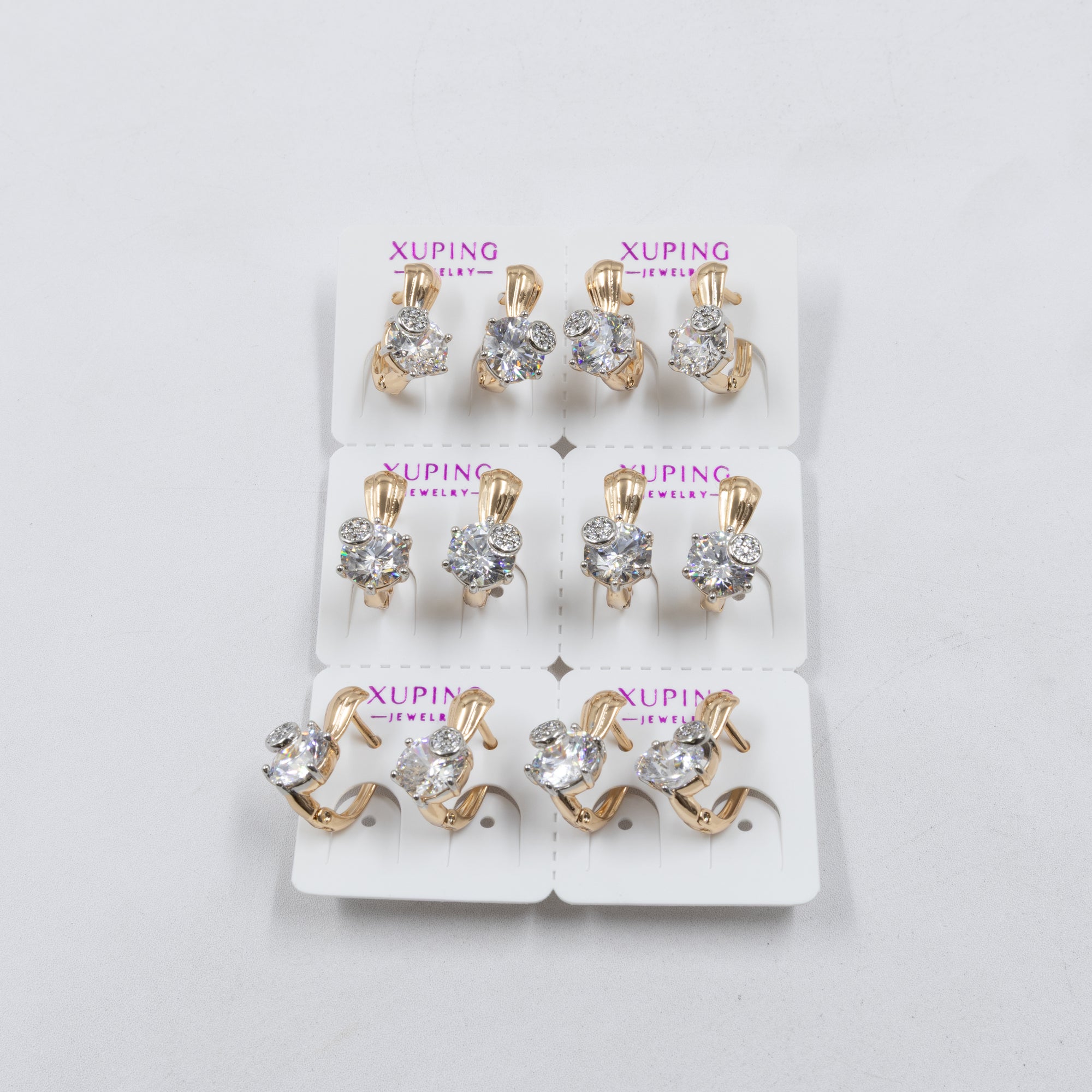 Paquete de 6 pares de Aretes Xuping Dorado M22 Oro Laminado