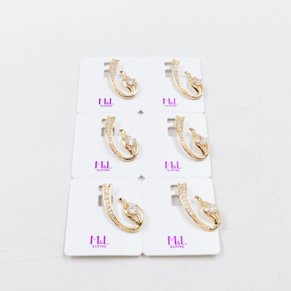 Paquete de 6 dijes con Piedras Oro Rosado  M6 Oro Laminado