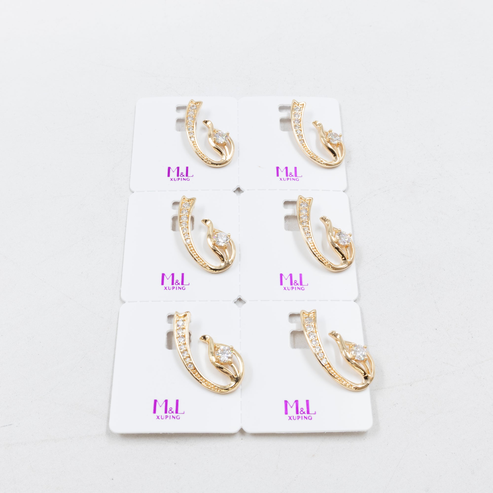 Paquete de 6 dijes con Piedras Oro Rosado  M6 Oro Laminado