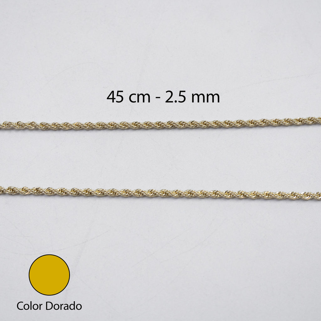 Cadenas Doradas Torsal de 45 cm M4 Oro Laminado
