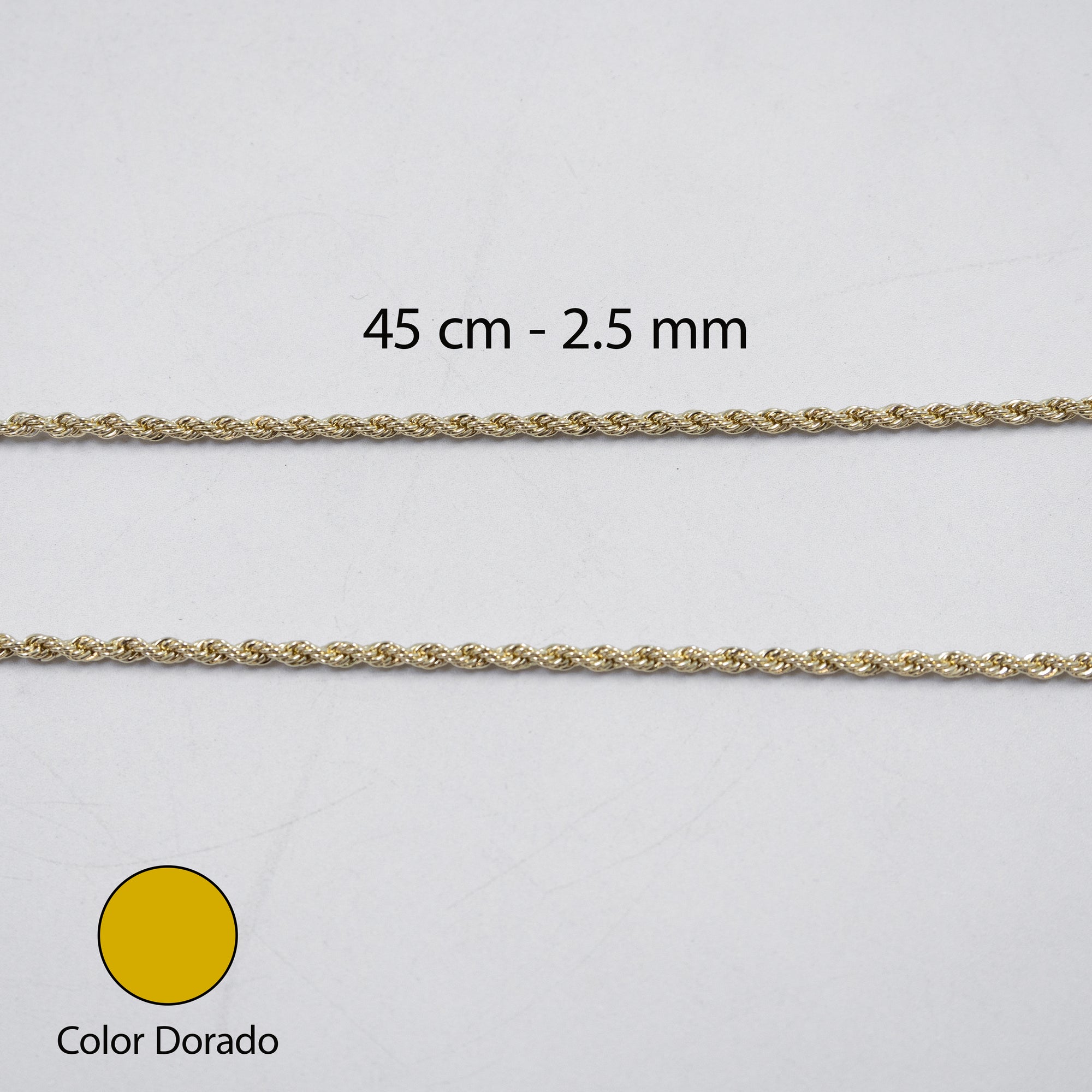 Cadenas Doradas Torsal de 45 cm M4 Oro Laminado
