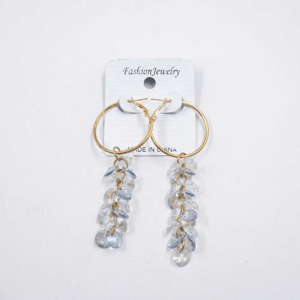 Aretes Largos de Piedras M1 Oro Laminado