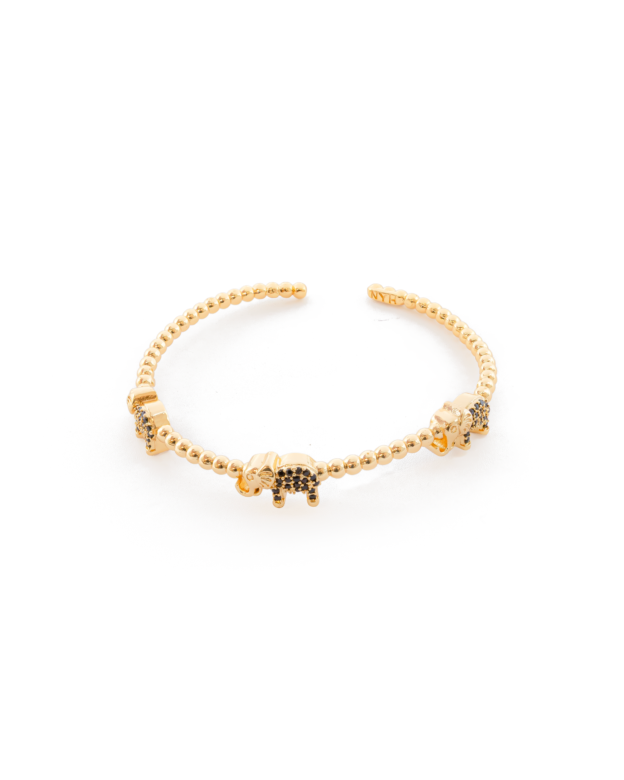 Brazalete Dorado con Piedras M2 Oro Laminado
