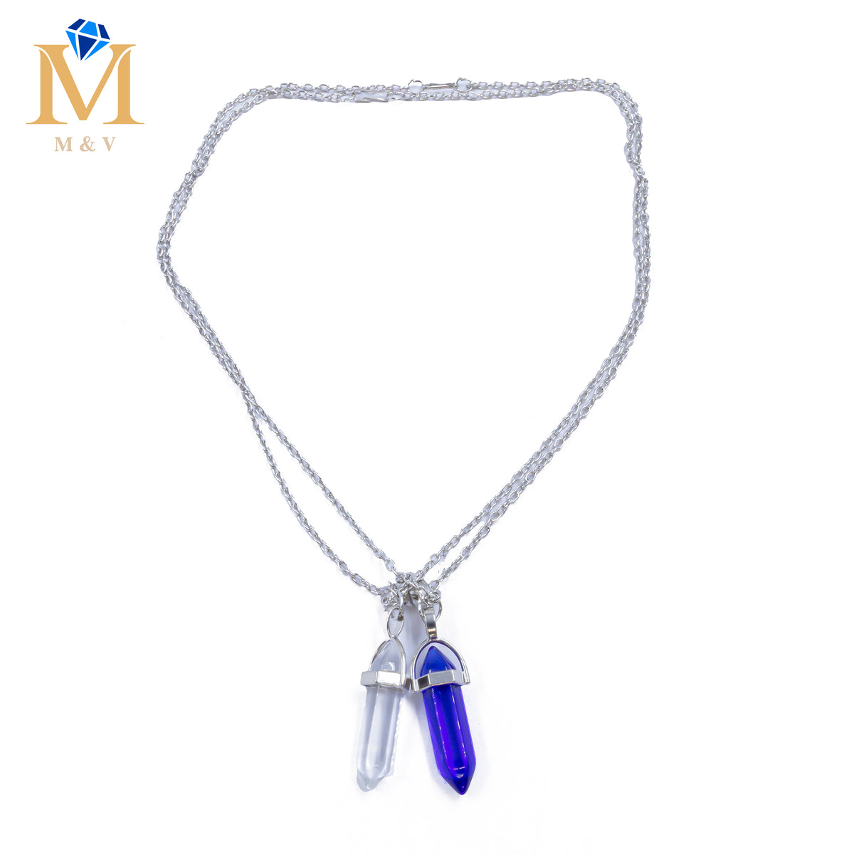 Collares en Pareja de piedras con iman M13 Acero Inoxidable