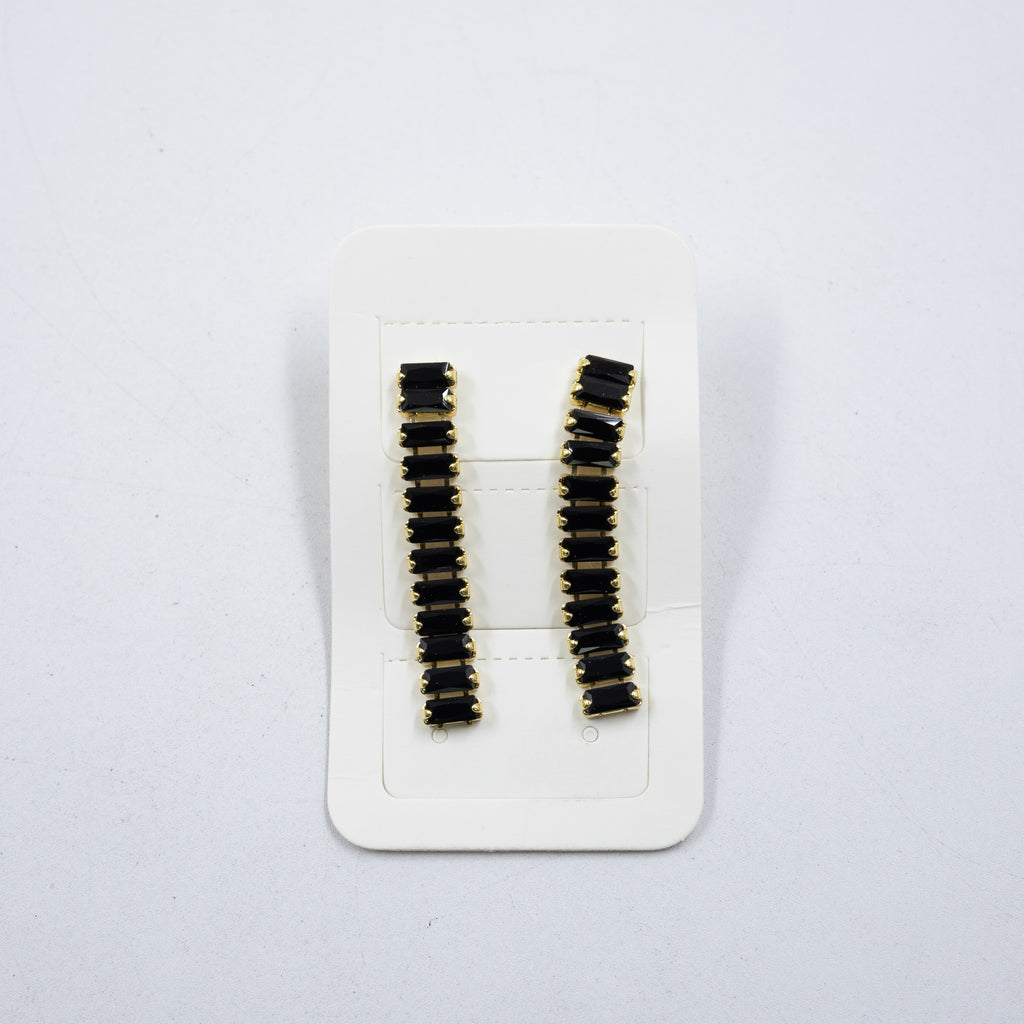 Aretes Largos Dorados con piedras M1 Oro Laminado
