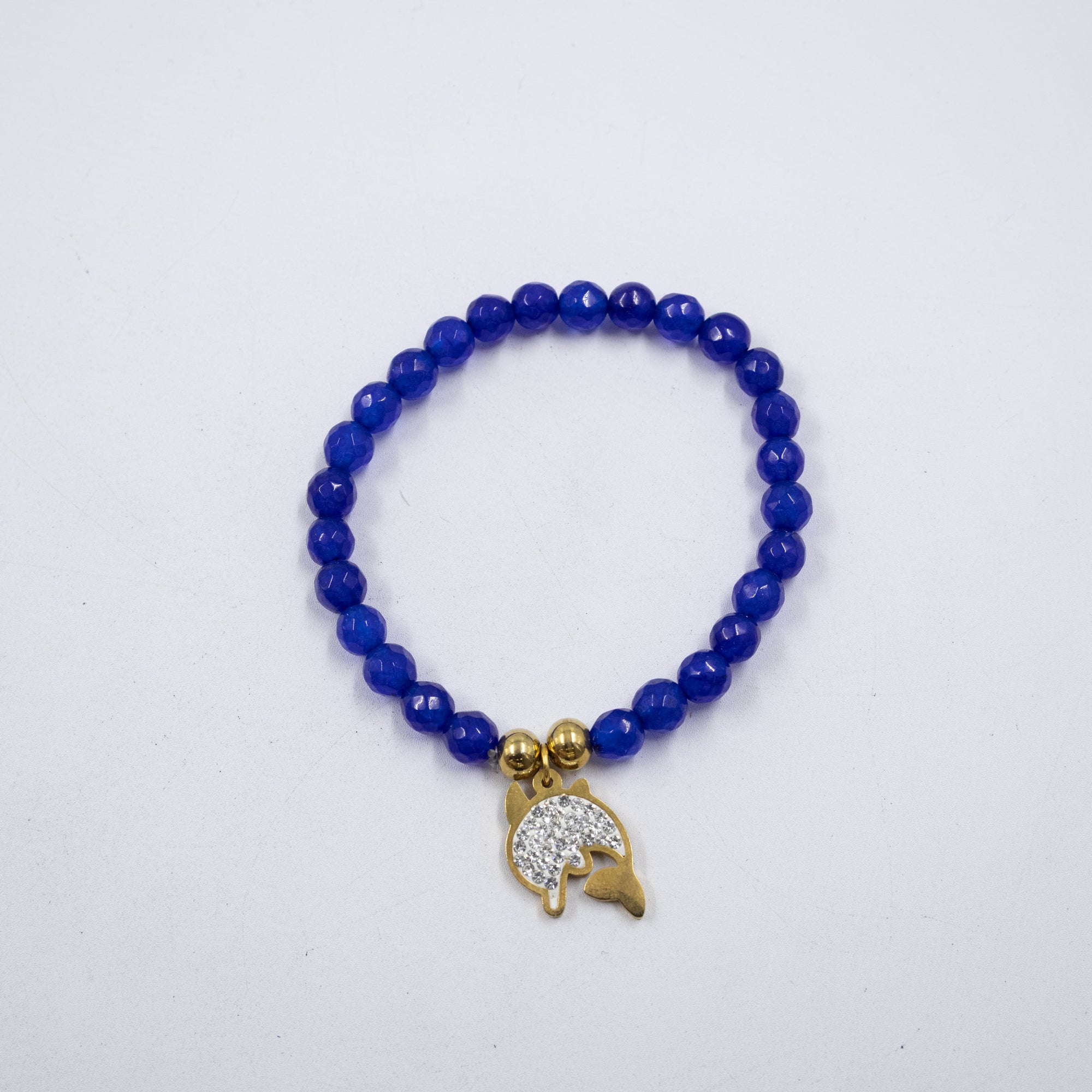 Pulseras De cuentas azules con Dije M1 Oro Laminado