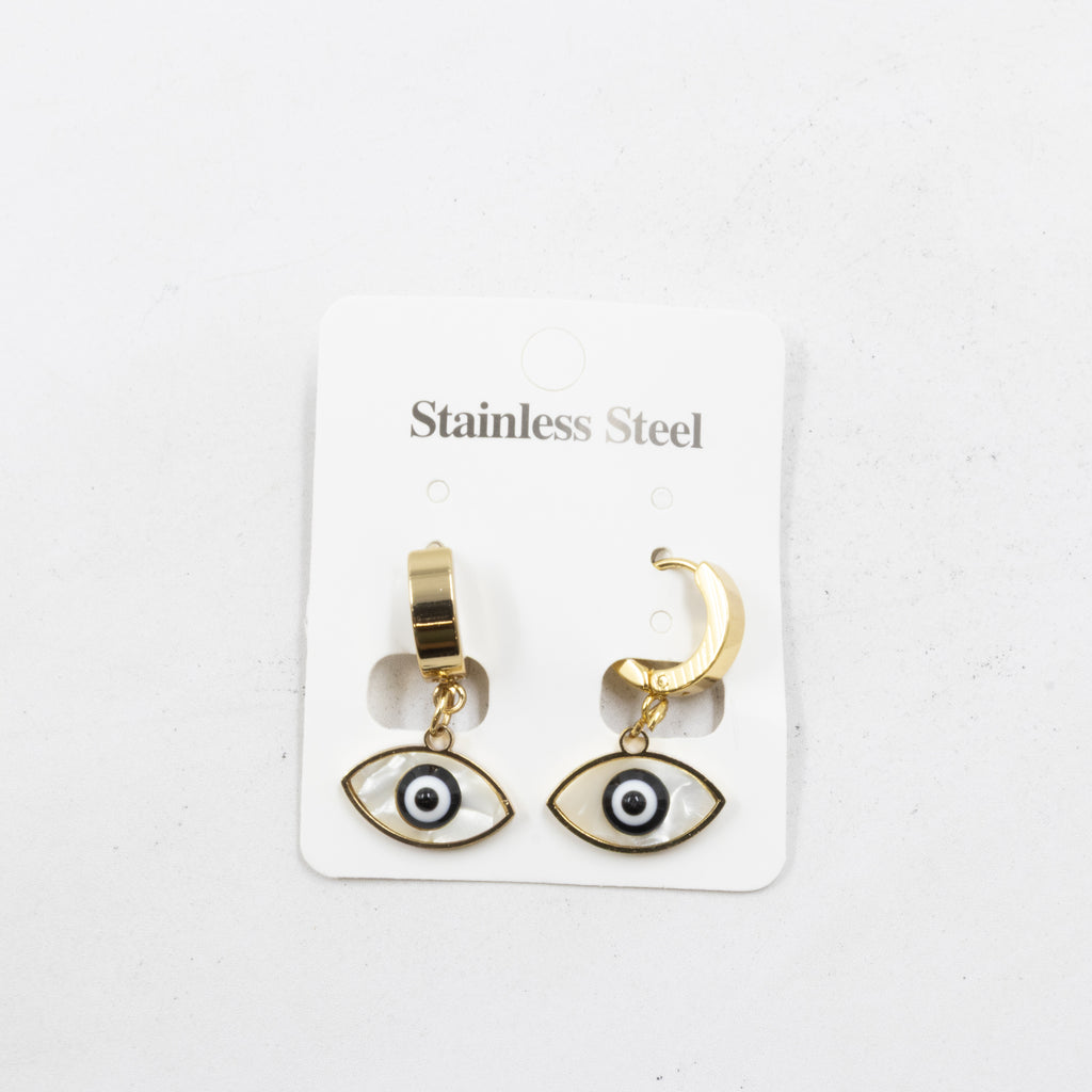 Aretes  Dorados de Ojo Turco M2 Oro Laminado