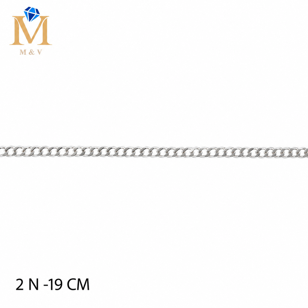 Pulseras Plateadas de 19 cm M1 Oro Laminado