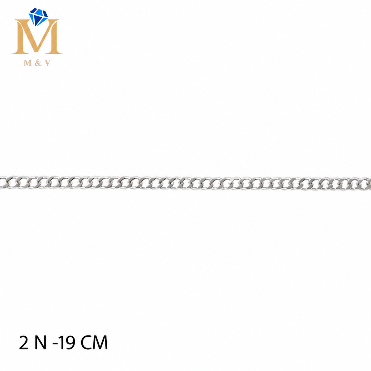 Pulseras Plateadas de 19 cm M1 Oro Laminado