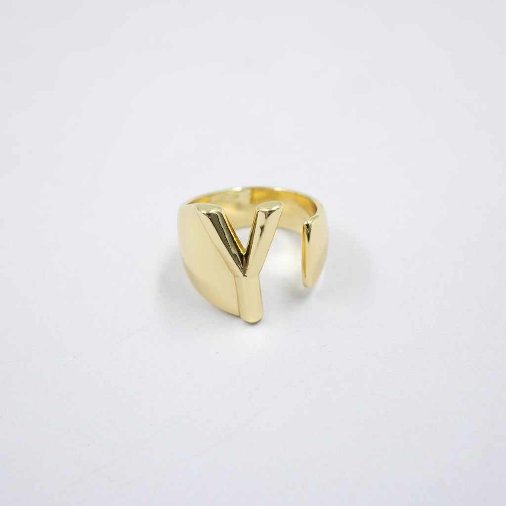 Anillos Dorados Ajustables De Letras J T Y M1 Oro Laminado