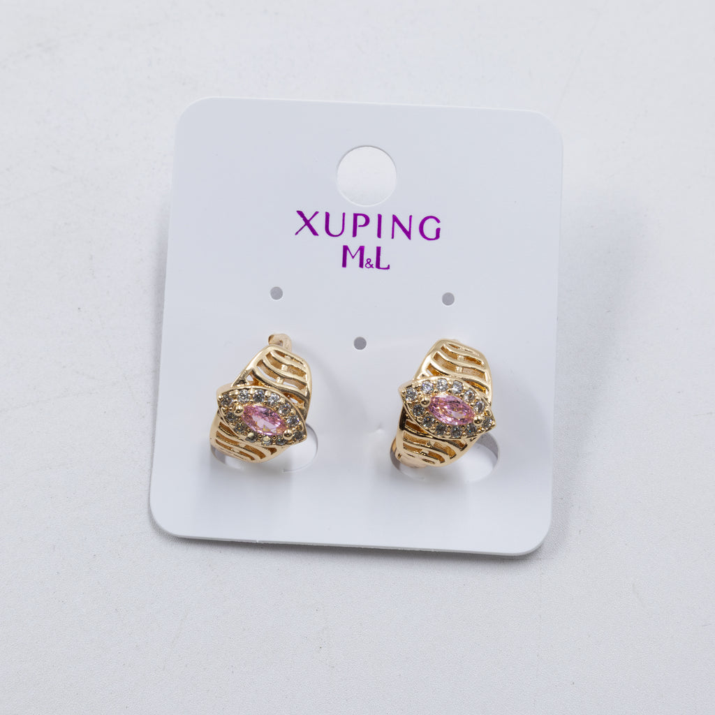 Aretes Dorados Xuping de Poste M4 Oro Laminado
