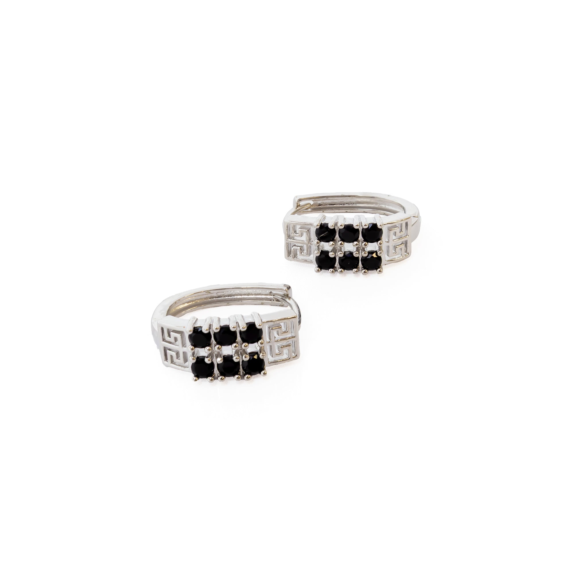 Aretes Plateados Huggies con Piedras Diferentes Colores M17 Oro Laminado