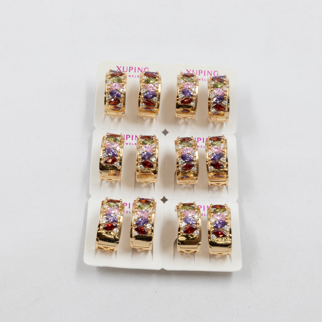 Paquete de 6 pares de Aretes Xuping Dorado M13 Oro Laminado