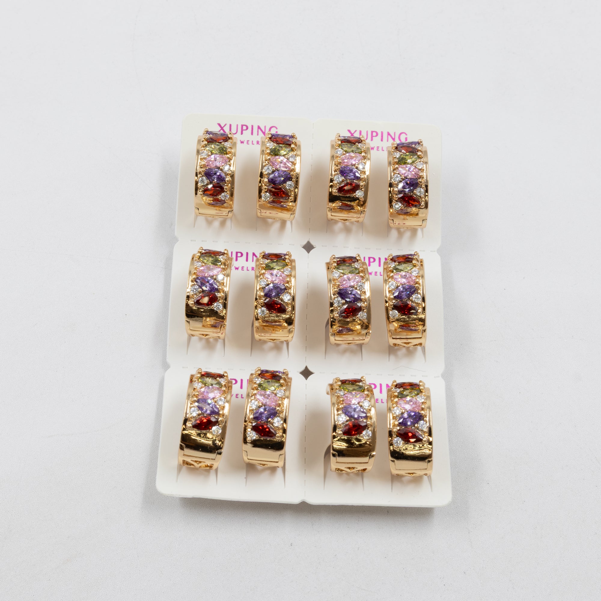 Paquete de 6 pares de Aretes Xuping Dorado M13 Oro Laminado