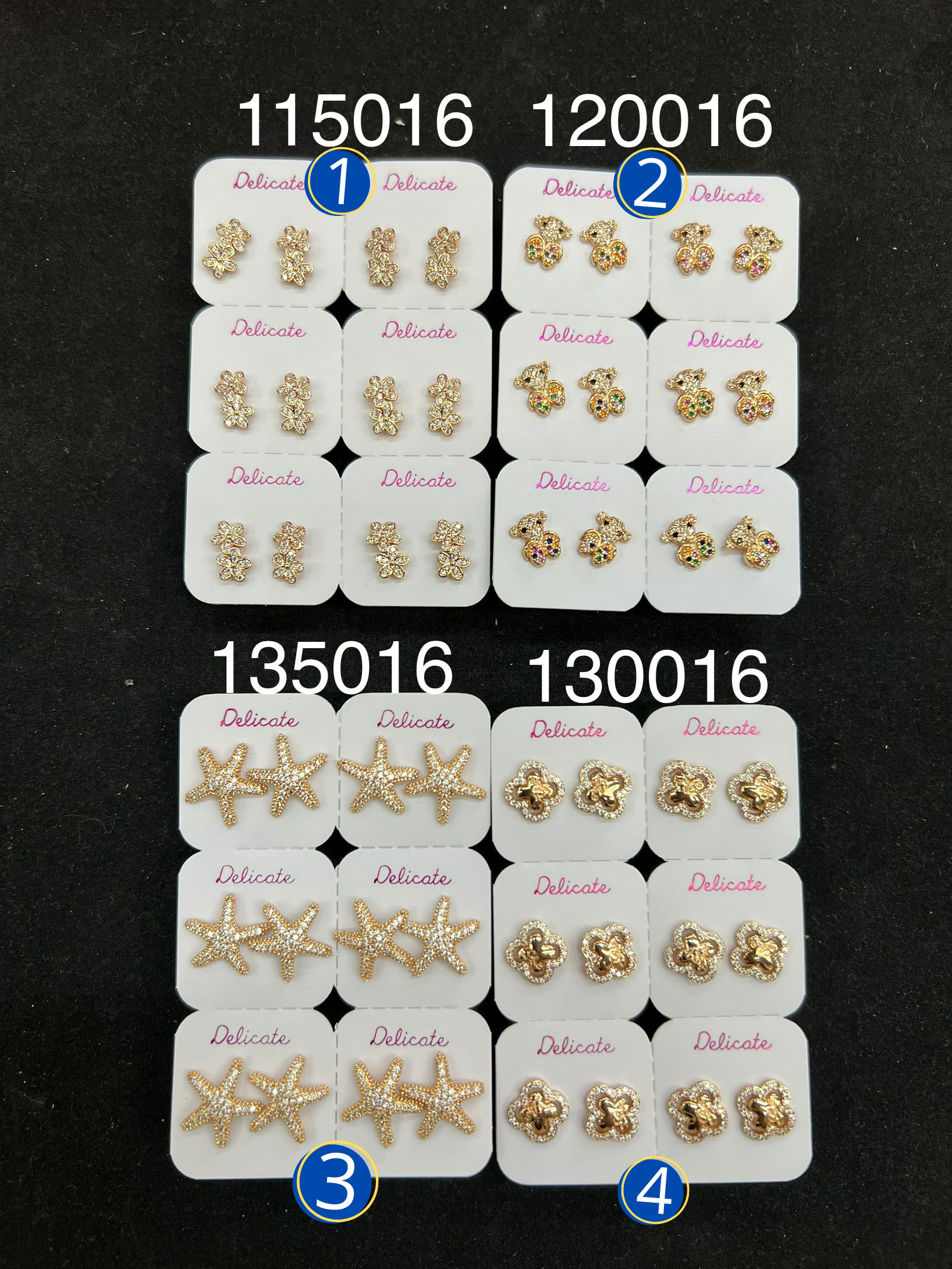 [05/AGOSTO/26] Paquete de 6 pares de aretes Dorados M13 Oro Laminado