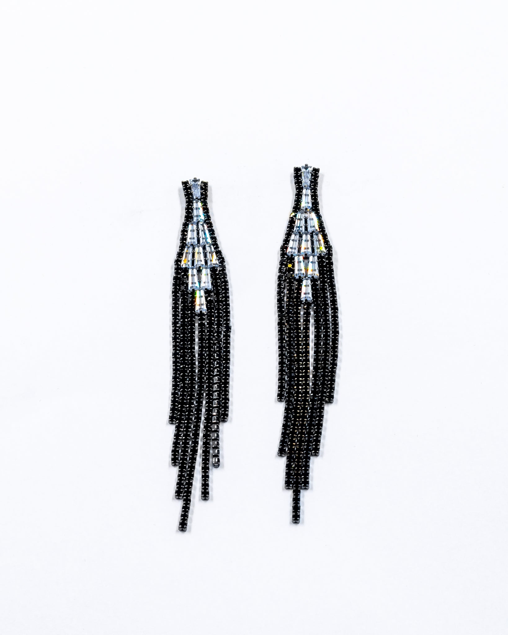 Aretes Largos de piedras - M2 Oro Laminado
