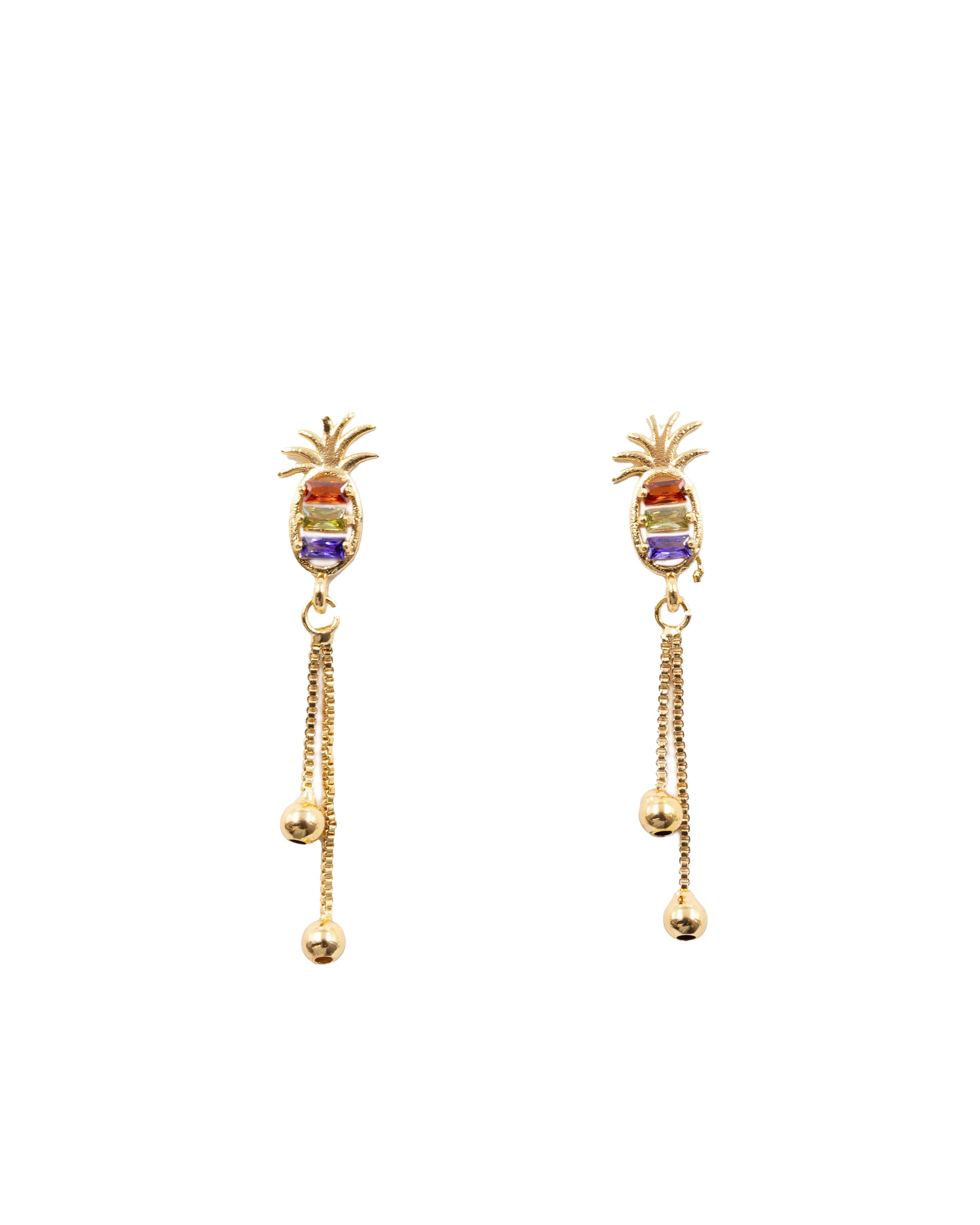 Aretes Dorados Largos M5 Oro Laminado