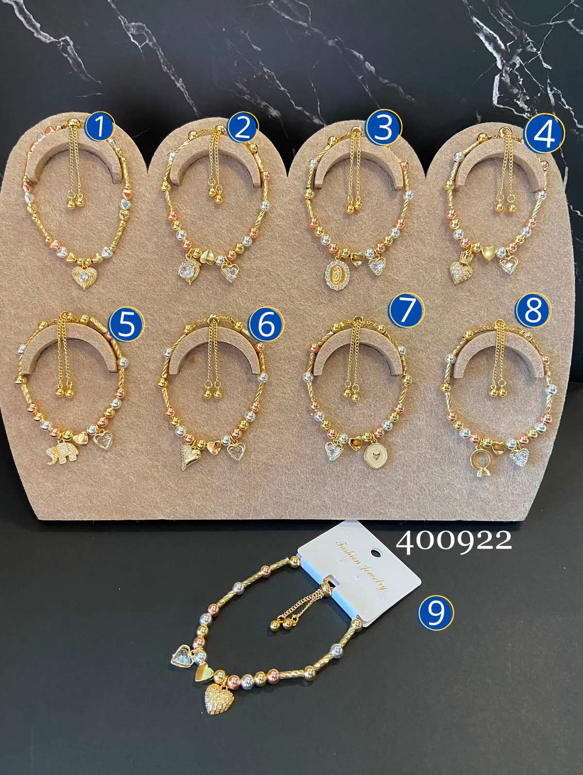 [12/SEPTIEMBRE/26] Pulseras Dorada con Dije M10 Oro Laminado