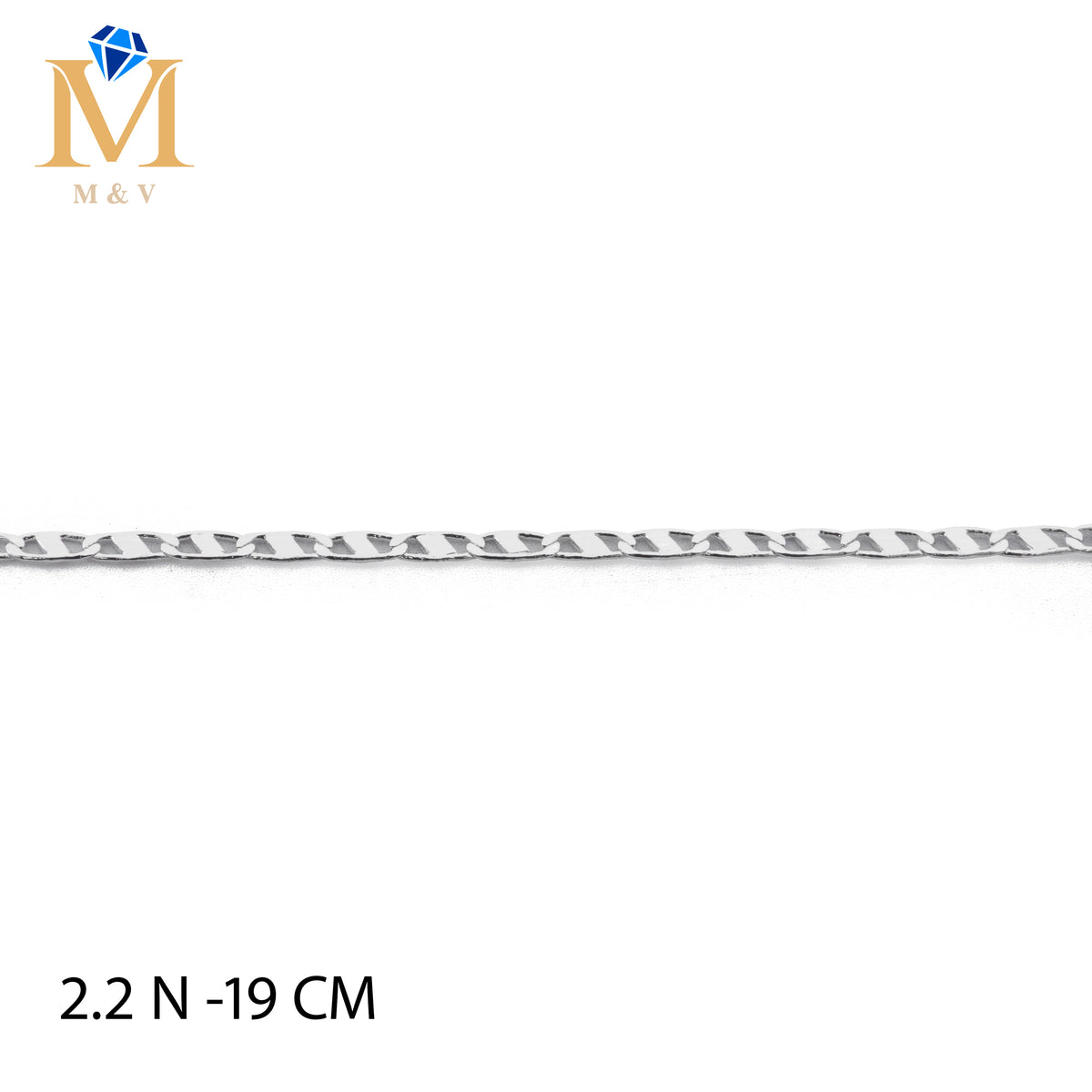 Pulseras Plateadas de 19 cm M1 Oro Laminado