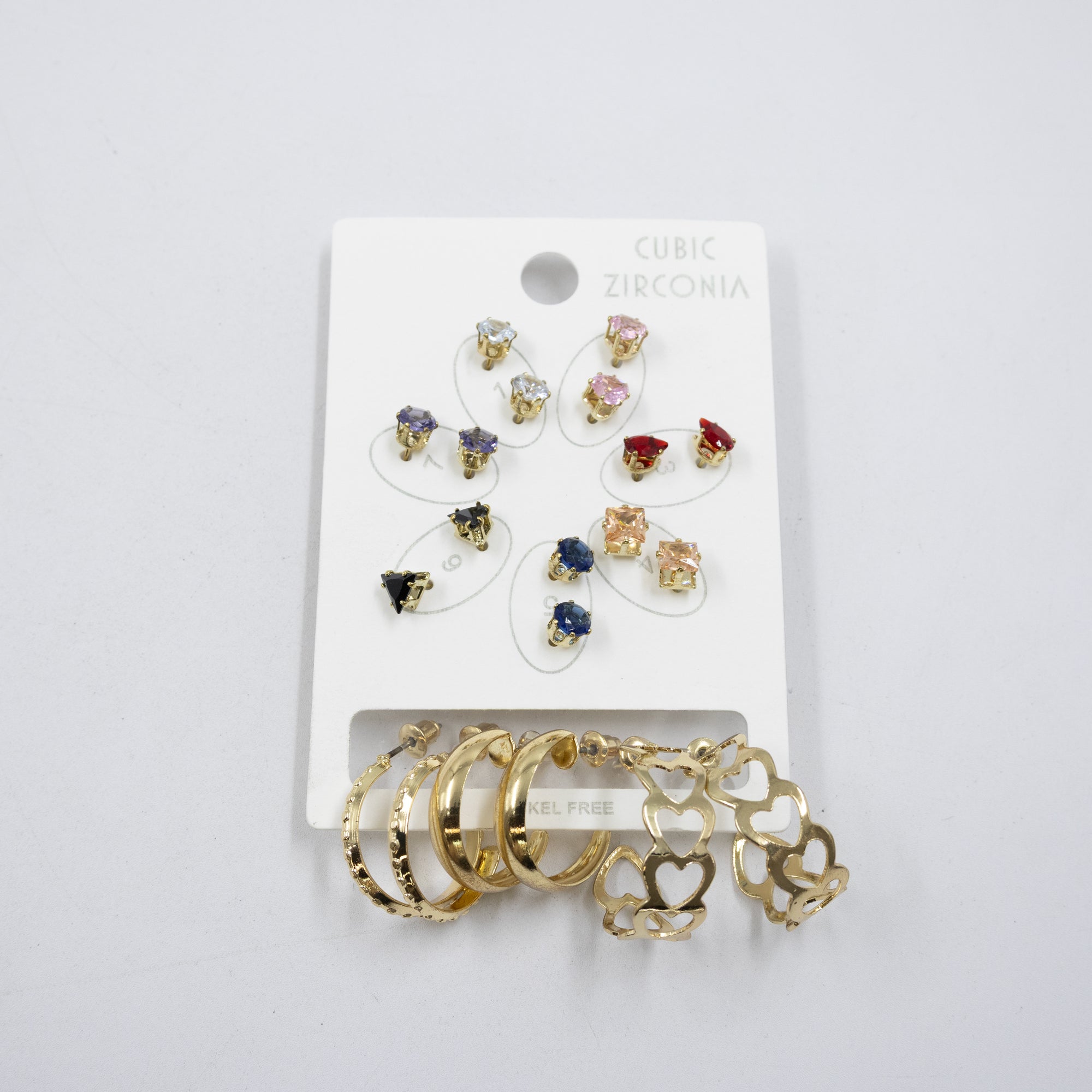 Paquete de 10 pares de aretes M1 Oro Laminado