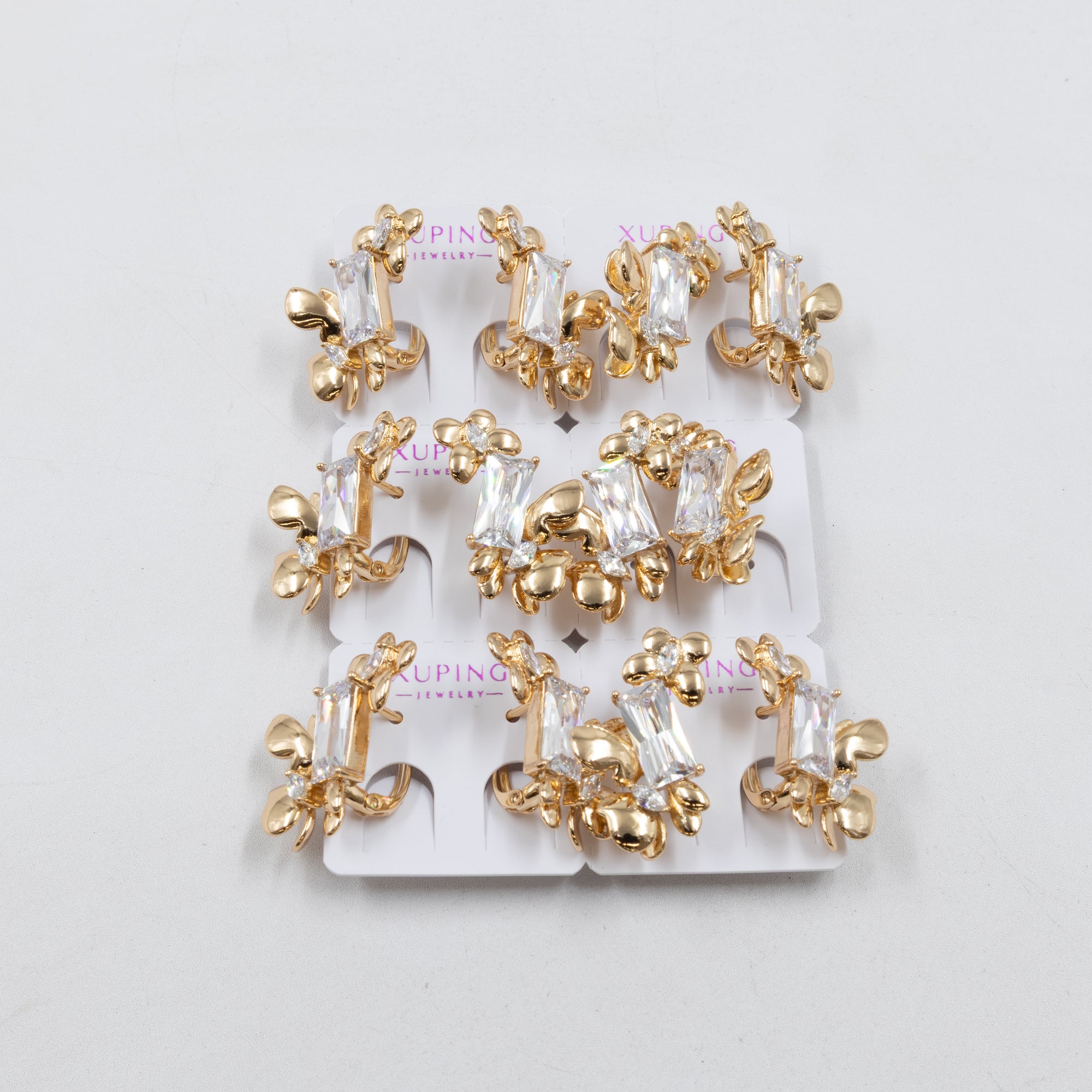 Paquete de 6 pares de Aretes Xuping Dorado M12 Oro Laminado