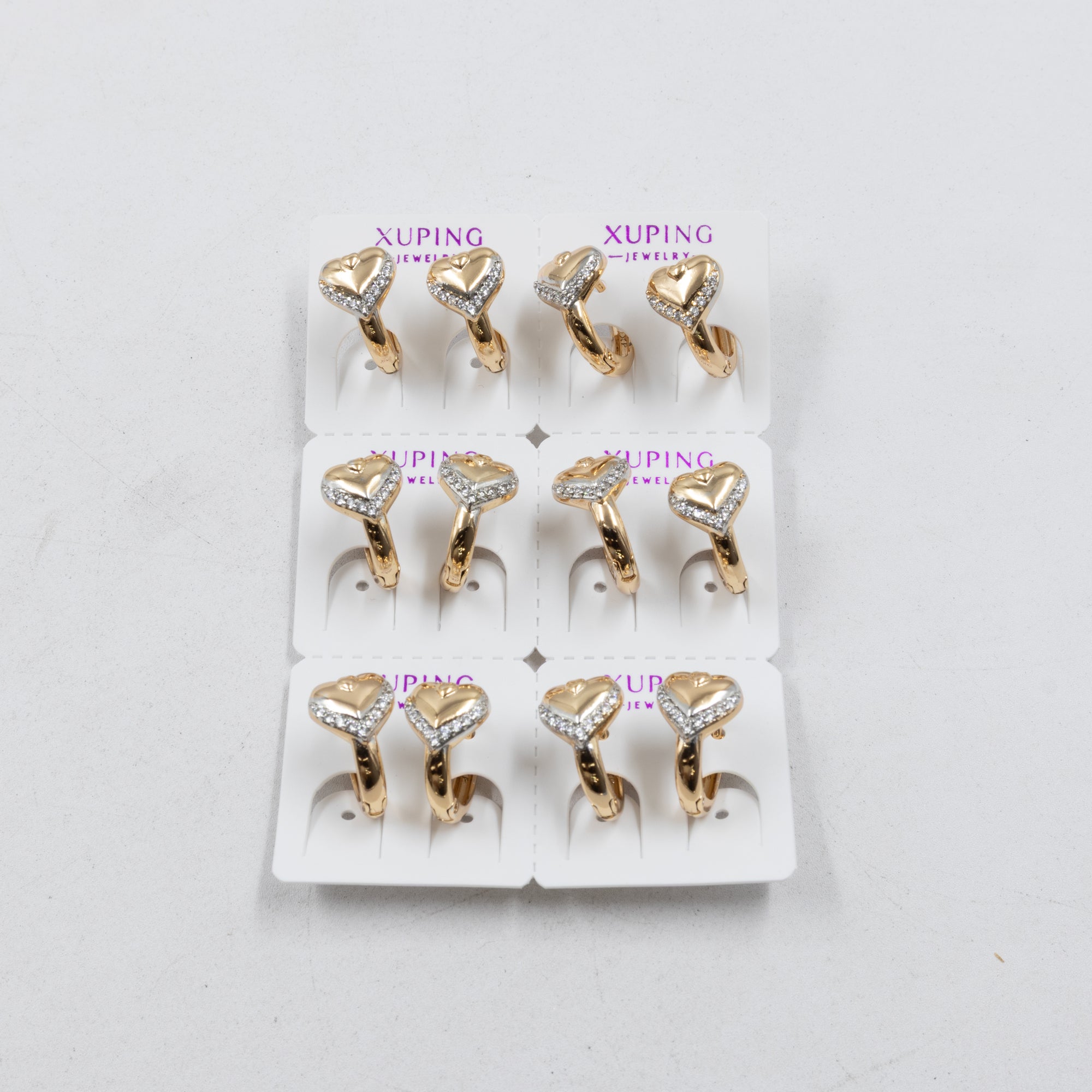 Paquete de 6 pares de Aretes Xuping Dorado M7 Oro Laminado