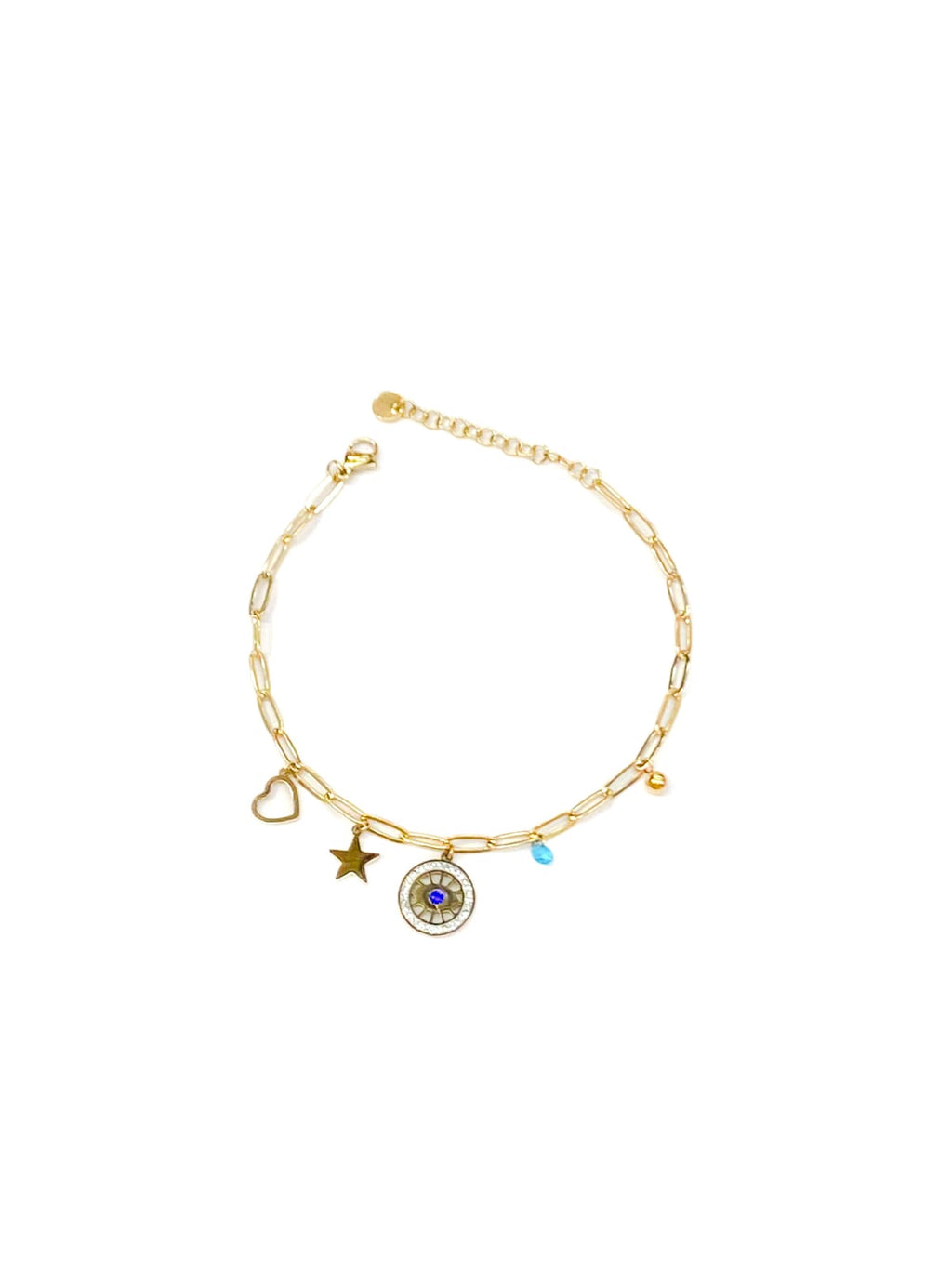 Pulsera Plateada con Piedras - 4 Oro Laminado
