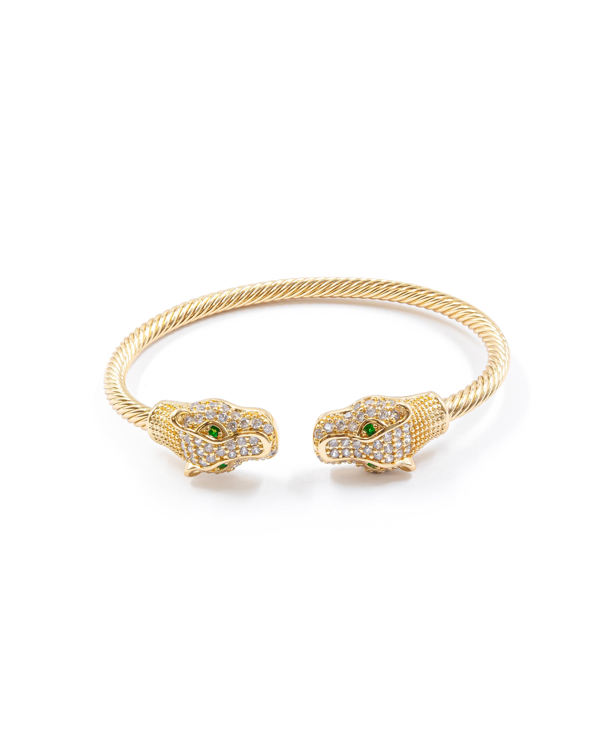 Brazalete Dorado con Piedras M8 Oro Laminado
