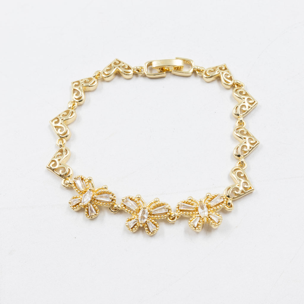 Pulseras Doradas con Piedras M10 Oro Laminado