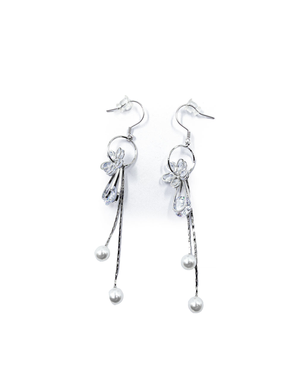 Aretes Largos Ansheli Plateados M18 Oro Laminado