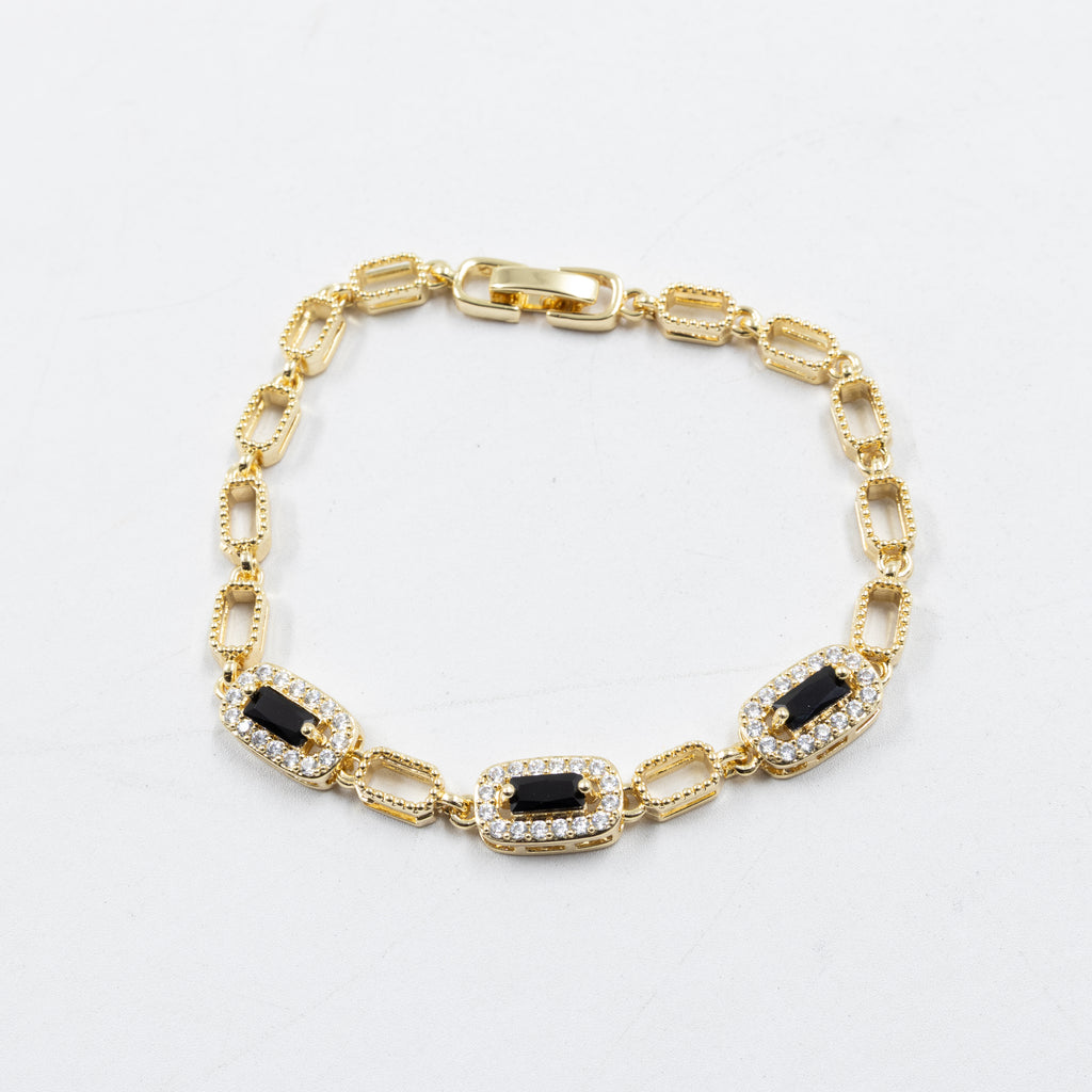 Pulseras Doradas con Piedras M7 Oro Laminado