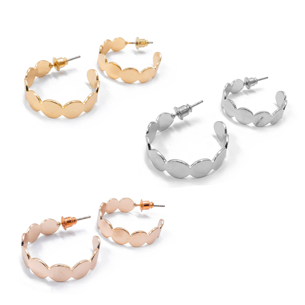 Paquete de 3 pares de Arracadas M3 Oro Laminado