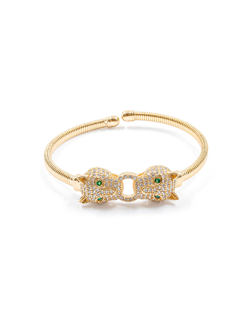 Brazalete Dorado con Piedras M11 Oro Laminado