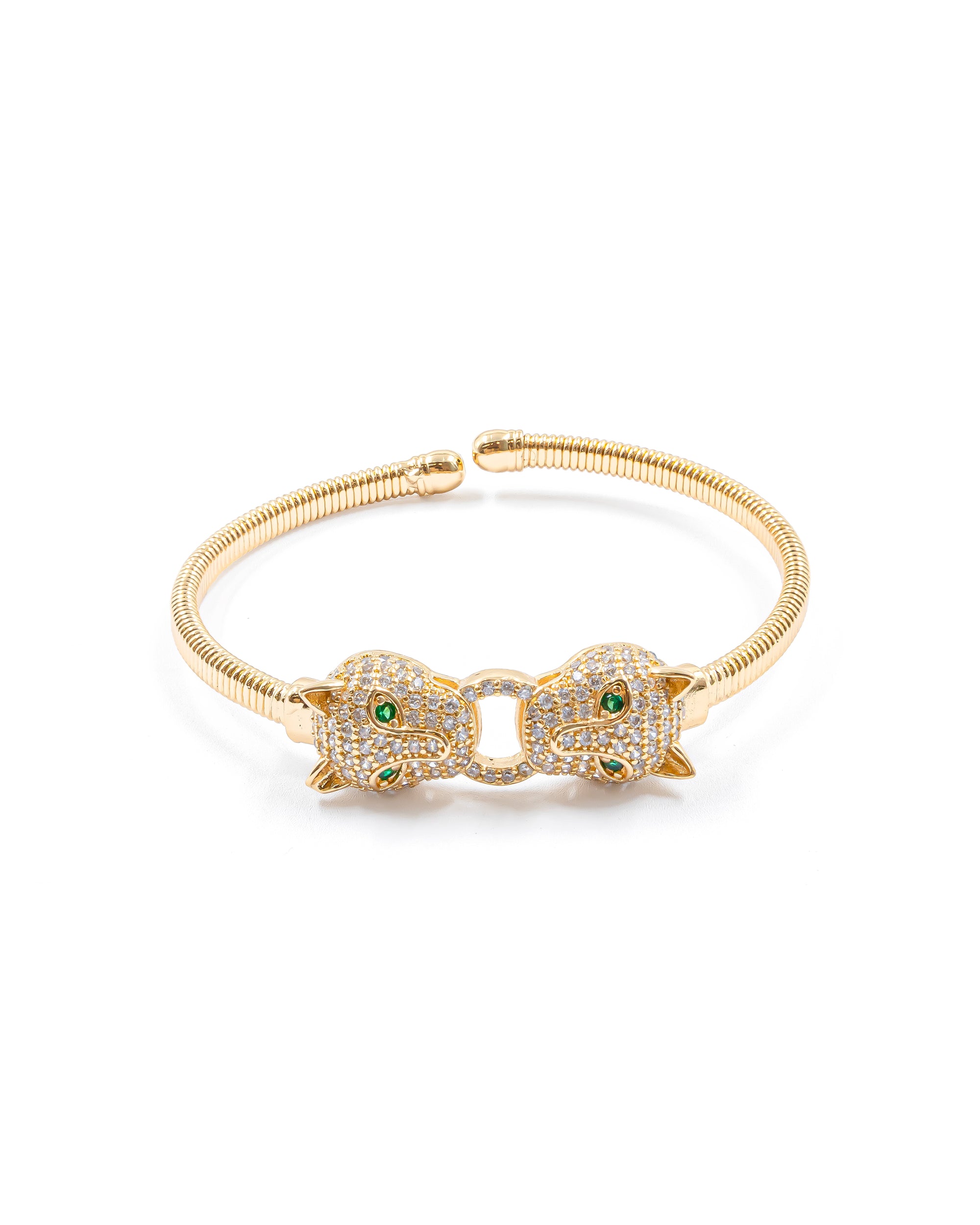 Brazalete Dorado con Piedras M11 Oro Laminado
