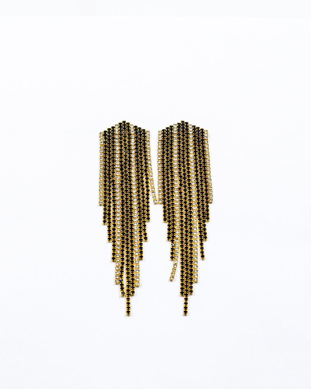 Aretes Largos de piedras - M3 Oro Laminado
