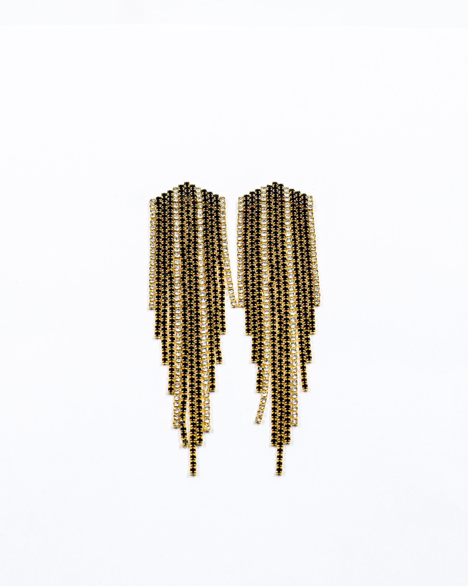 Aretes Largos de piedras - M3 Oro Laminado
