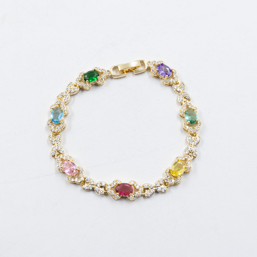 Cadenas de Pulseras Doradas con Piedras M4 Oro Laminado