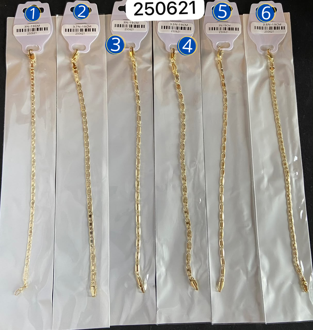 [12/SEPTIEMBRE/26] Pulsera Dorada de 19 cm M6 Oro Laminado