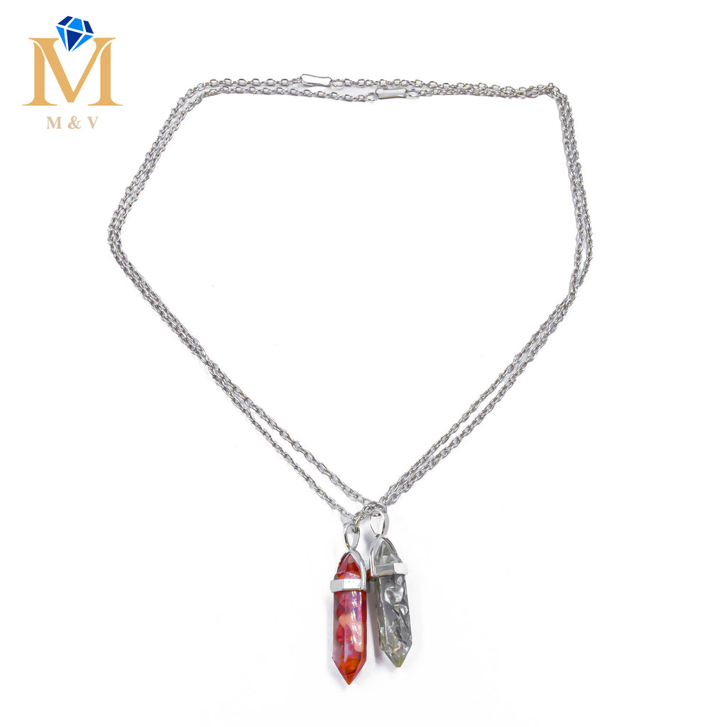 Collares en Pareja de piedras M14 Acero Inoxidable